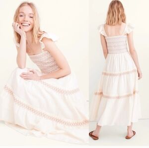 Madewell Lucie Smocked Tiered Midi Dress Size Large